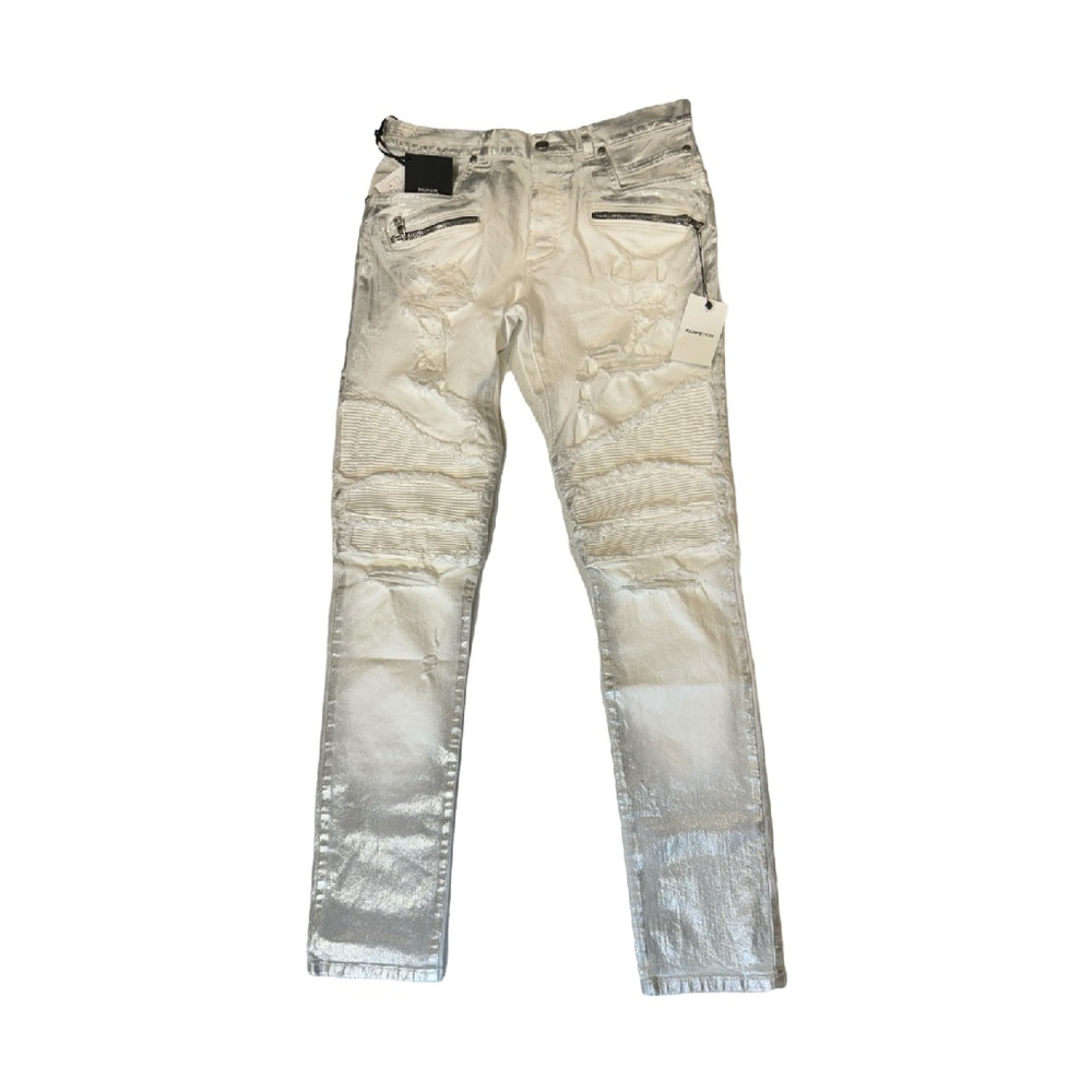 BALMAIN ZIP TAPERED JEANS